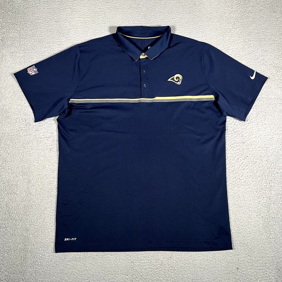 LA Rams Shirt Mens XL‎ Blue Nike On Field NFL Football Dri-Fit Polo Pocket Logo - Picture 1 of 13